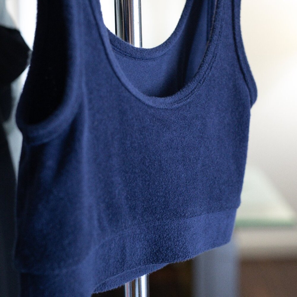 Offline by Aerie Summer Lights French Terry Cropped Tank - Small - Navy Blue